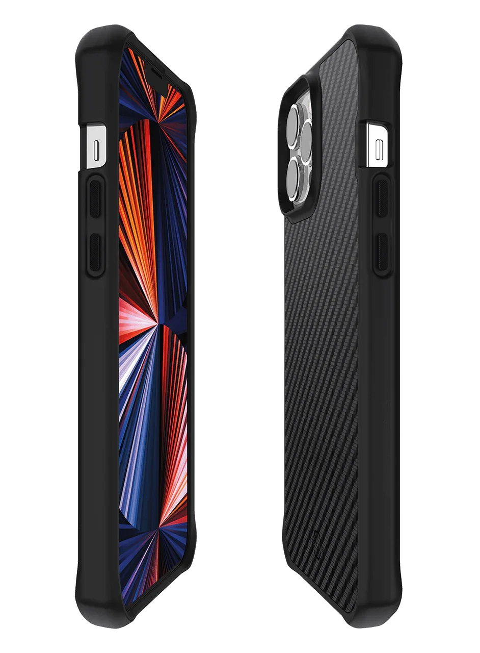 Itskins Hybrid Mag Carbon iPhone 13 Pro Series Cover - Black1 - Tashqila Itskins Hybrid Mag Carbon iPhone 13 Pro Series Cover - Black1 - Tashqila